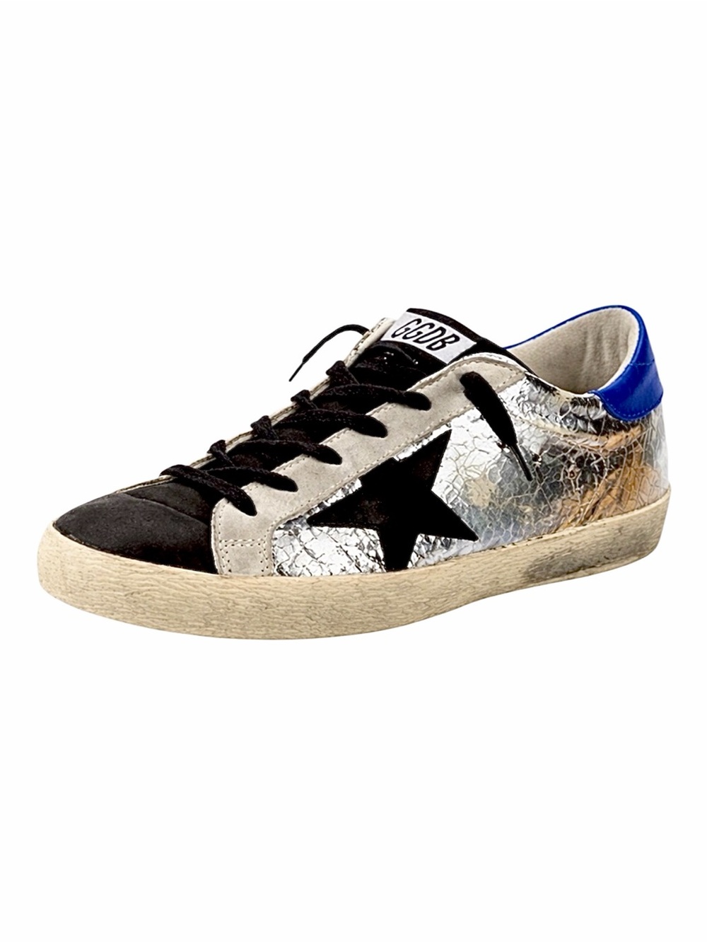 Golden Goose – Superstar Sneakers – Metallic Silver / Blue – Sz. 41